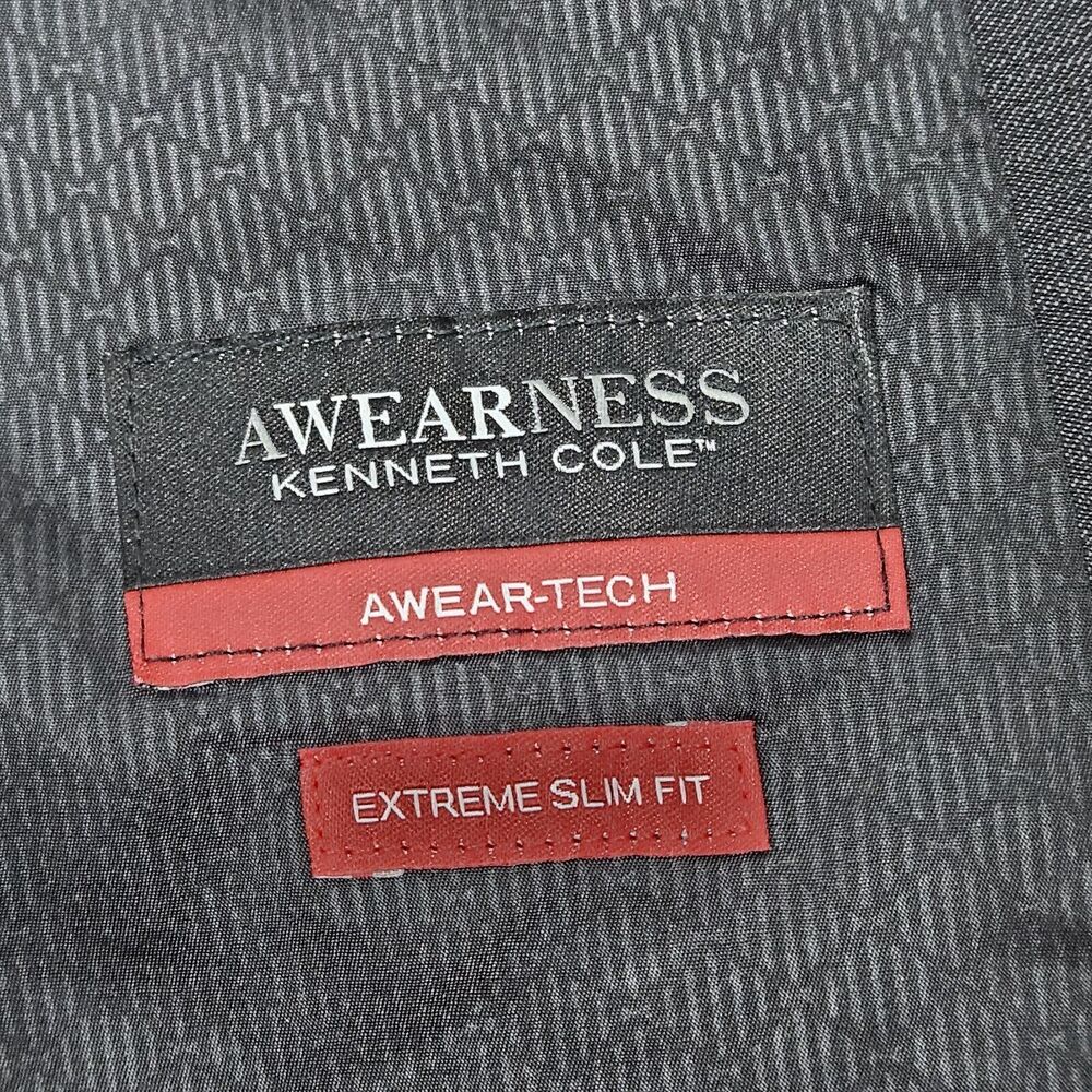 Kenneth Cole Dark Gray Awearness Extreme Slim Fit Sport Coat 46R Blazer Coat‎ - Picture 9 of 12